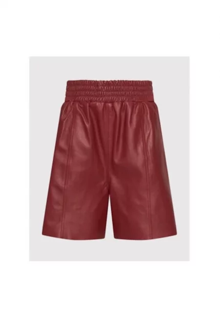 Дамски къси панталони -  209343847 - Естествена кожа - 34 EU - Червени