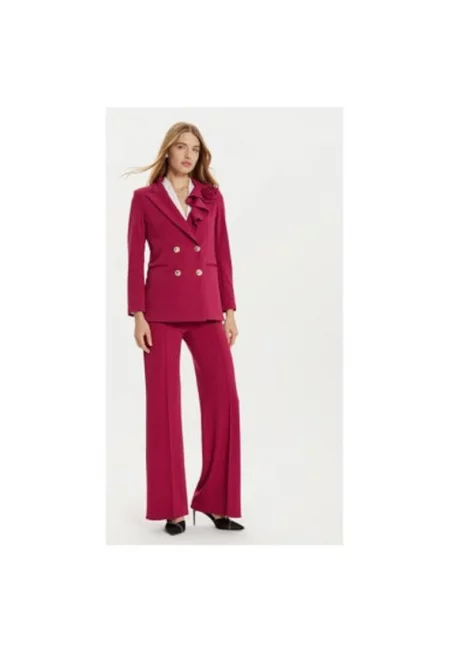 Дамски панталон -  304891229 - Полиестер - Червен - Червен