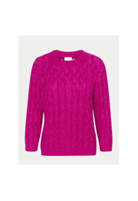 Дамски пуловер -  303964795 - Памук/Акрил - Розов - Розово