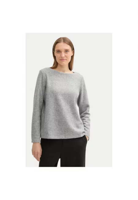 Дамски пуловер -  304194078 - Полиестер/Вискоза - Сив - Сив