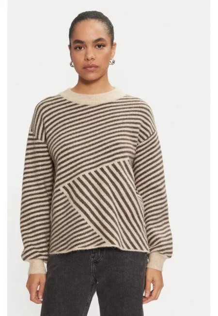 Дамски пуловер -  304751967 - Акрил/Найлон/Вълна - Бежов