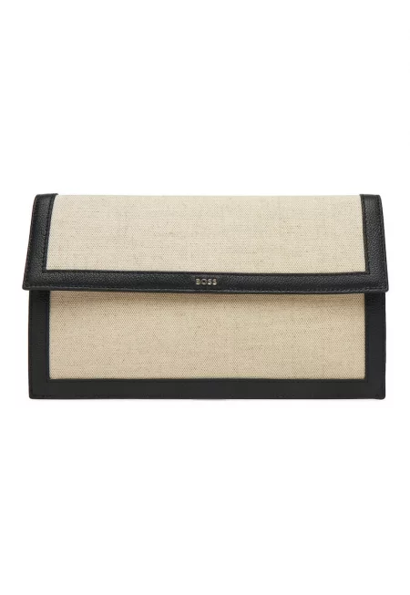 Дамско портмоне -  плат - бежов - универсален