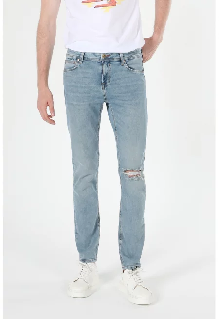 Дънки с права кройка - Светлосин