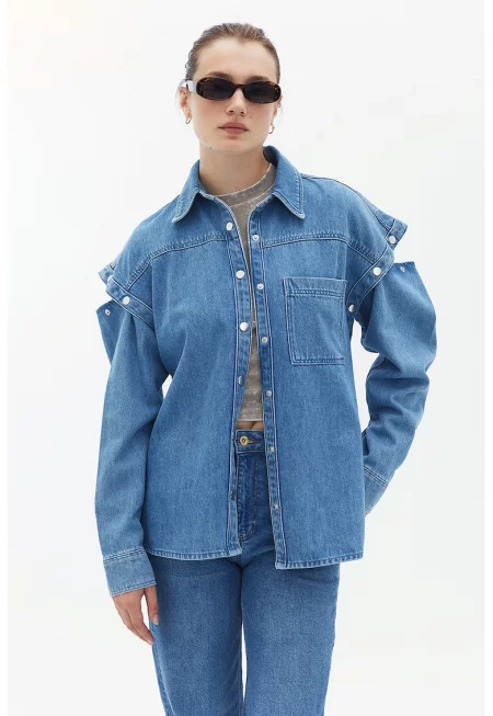 Дънково яке с отделящи се ръкави