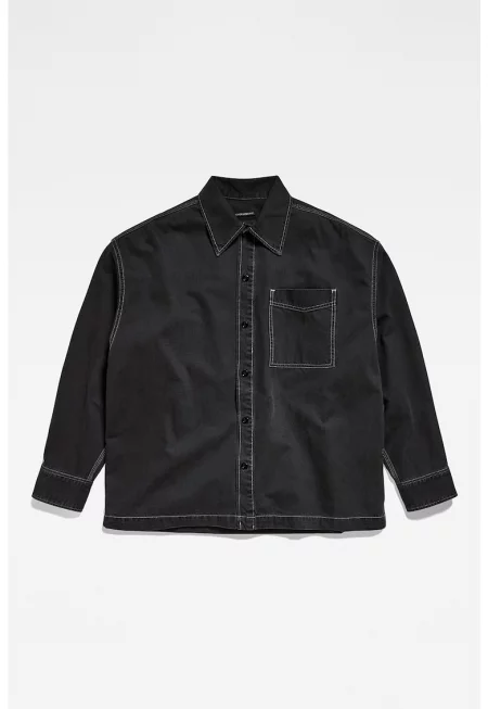 Дънково яке тип риза с контрастни шевове