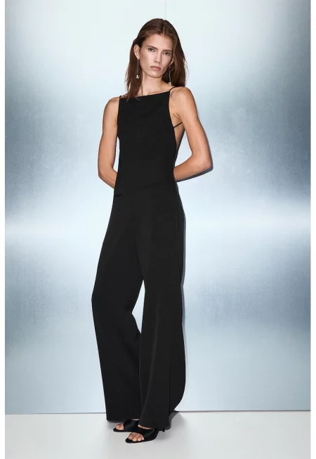 Гащеризон с отворен гръб - Черен