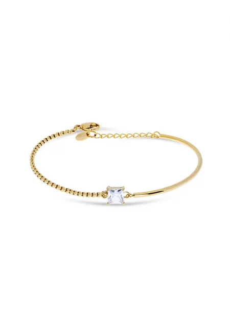 Гривна от неръждаема стомана с циркони