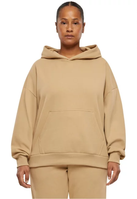 Худи с джоб кенгуру - Тъмнобежово