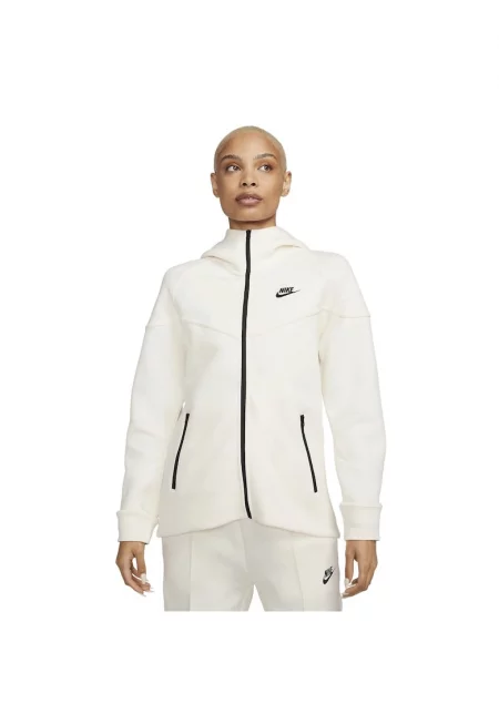 Худи с памук с цип - Бял