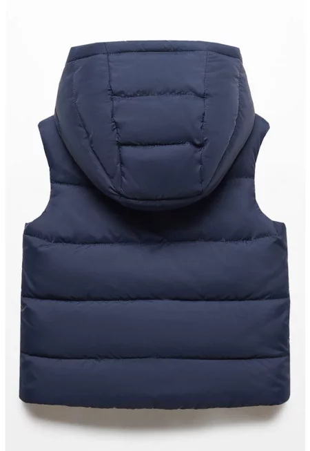 Капитониран двулицев елек с качулка