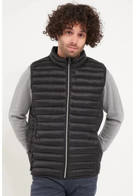 Капитониран елек с цип - Черен