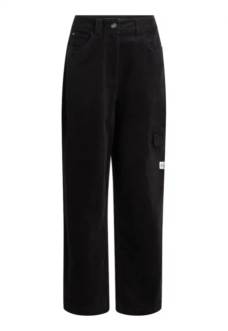 Карго панталон с висока талия - Черен