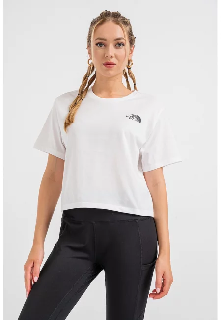 Къса тениска с лого - Бял