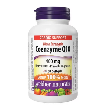 Коензим Q10 – Енергия, сърдечна функция и антиоксидантна защита, 400 mg, 60 софтгел капсули