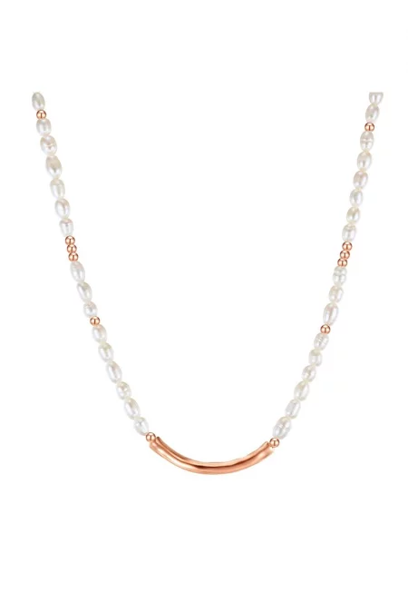 Колие със сладководно култивирани перли - Бял