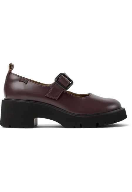 Кожени обувки Milah Mary Jane - Бордо