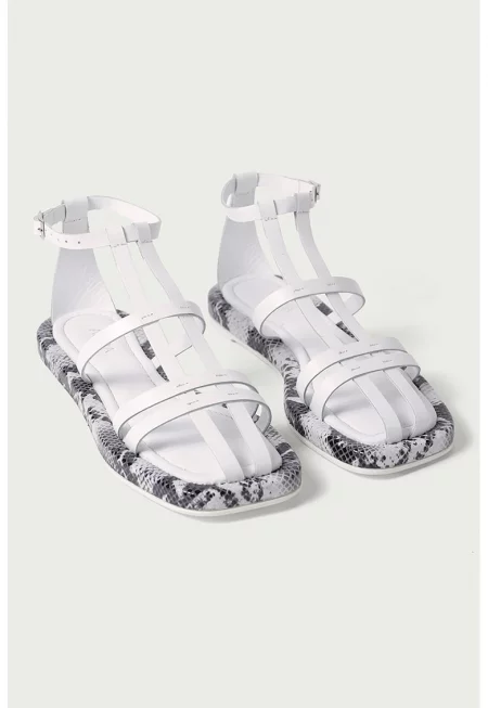 Кожени сандали Robyn - Бял