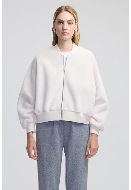 Мъхесто свободно яке бомбър