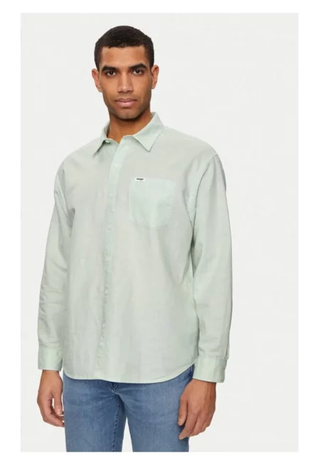 Мъжка риза -  47825 - Лен/Кашмир - Тюркоаз