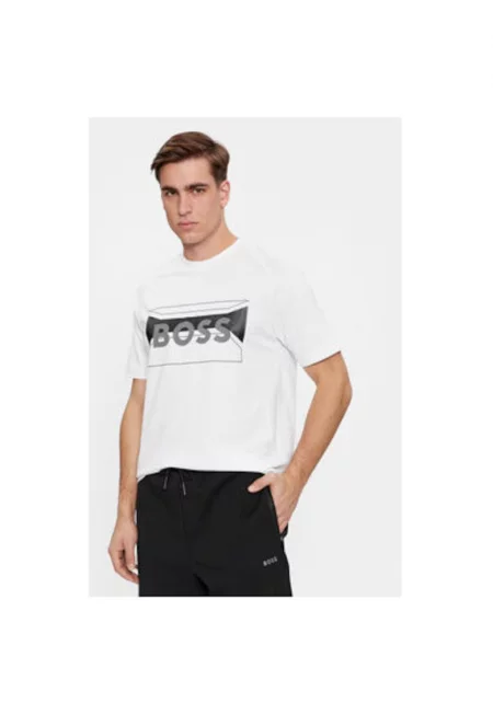 Мъжка тениска -  303634469 - Памук/Полиестер - Бяла - Бял