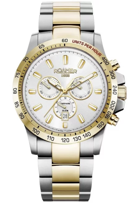 Мъжки часовник  10 ATM - 45 мм - златист/метален цвят
