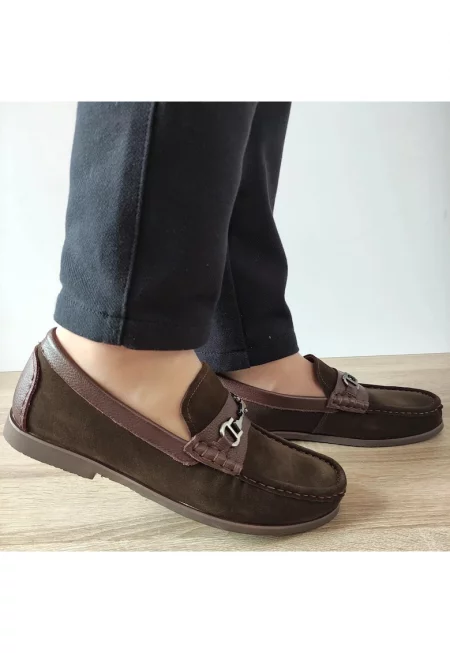 Мъжки ежедневни обувки  640006B 40-2 Кафяв велур - Кафяв велур - Кафяв