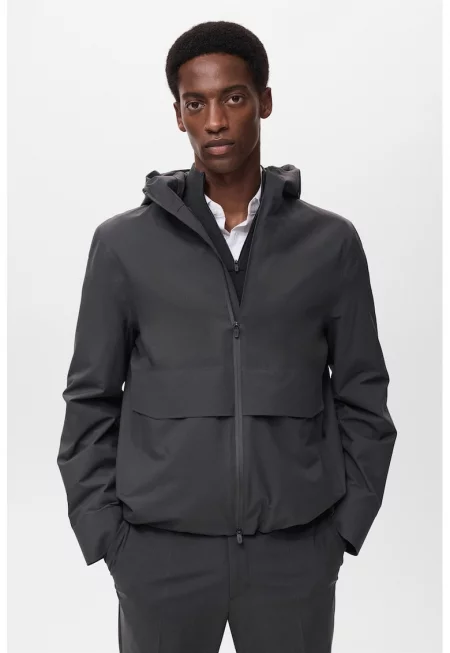 Непромокаемо яке с качулка - Антрацитно сиво