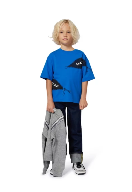 Памучен суитшърт с графична шарка на гърба - Черен/Сив меланж