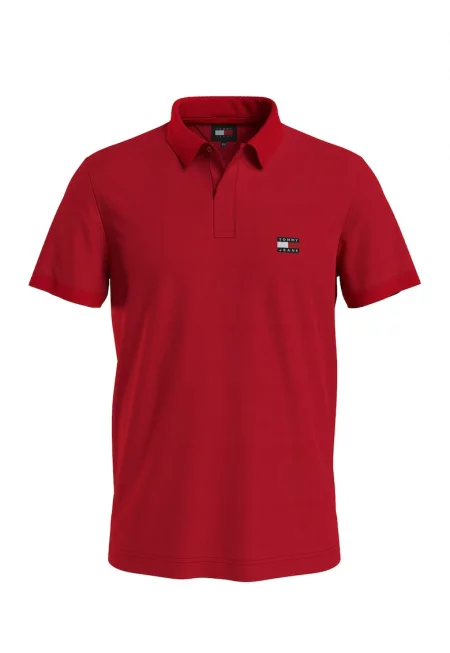 Памучна тениска с яка и лого