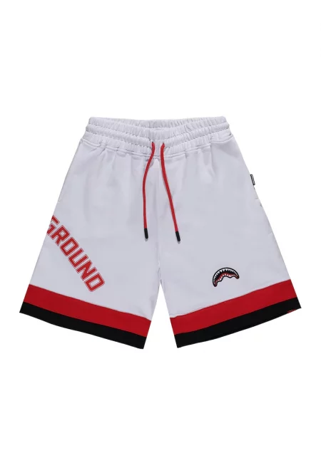 Памучни шорти Daily с връзка на талията - Бял/Аленочервен