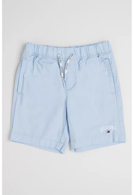 Памучни шорти с джобове встрани - Ледено синьо