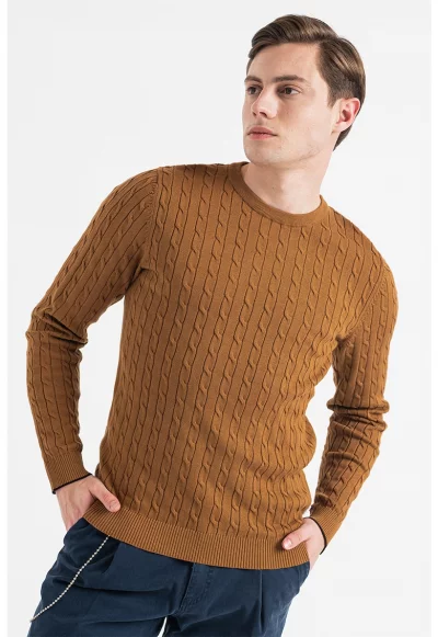 Плетен пуловер с овално деколте Richard