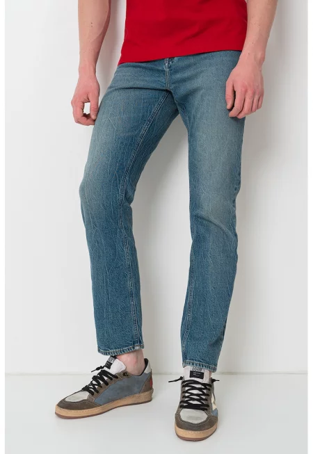 Прави дънки Mercer - Син меланж