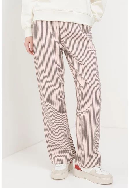 Прави раирани дънки - Бежов