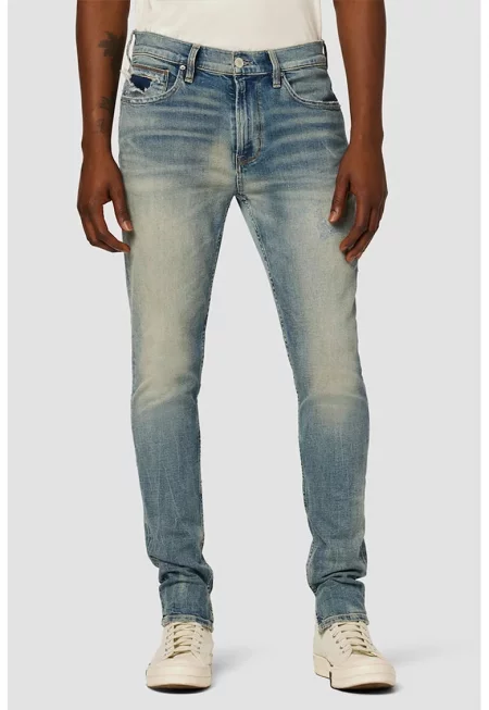 Премиум дънкови дънки - тесни с винтидж вид - Син