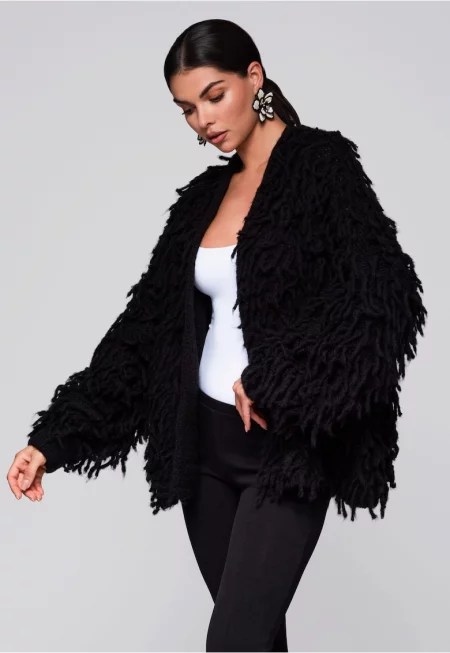 Пуловер жилетка с пискюли  LW-SWCD-0109