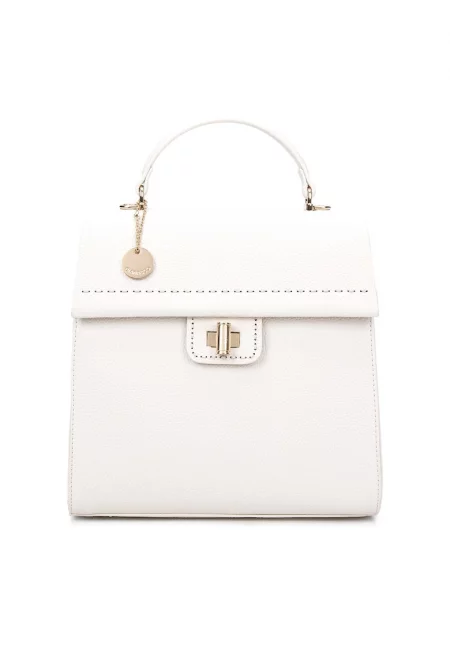 Раница от еко кожа с отделяща се презрамка - Светло бежово