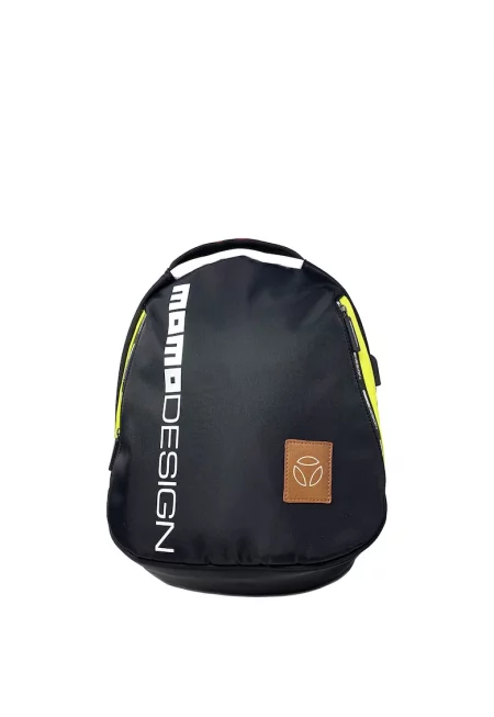 Раница с цип и мрежест гръб - Черен/Коняк