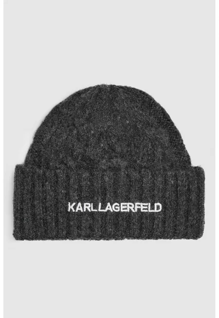 Рипсена шапка с вълна - Антрацитно сиво