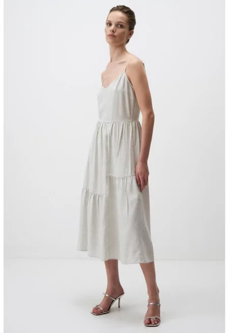 Рокля без ръкави - Светлосив меланж