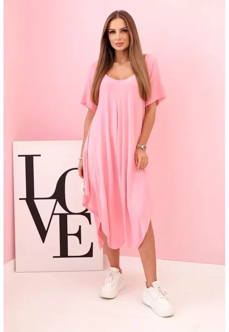 Рокля от вискоза с асиметрична кройка - Един размер