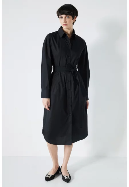 Рокля Shier с колан - Черен