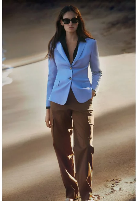 Сако с копчета - Ледено синьо