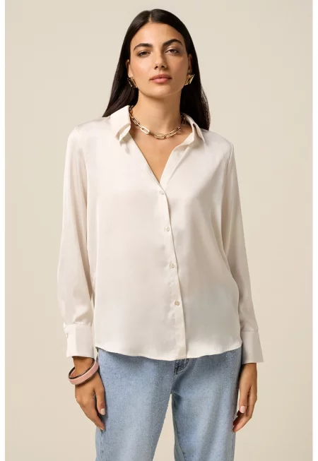 Сатинирана риза - Слонова кост -