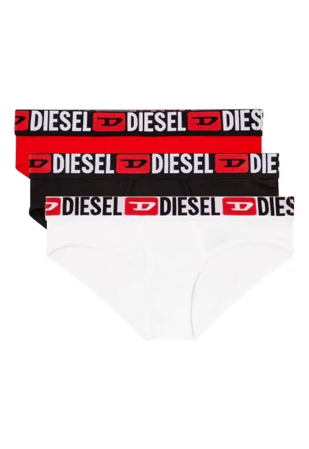 Слипове с памук - 3 чифта - Червен/Бял/Черен