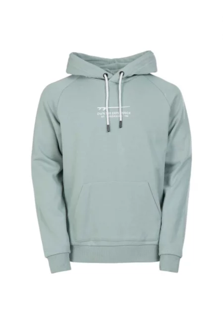 Суитшърт с качулка  Kronos - зелен - фиксирана качулка - памучен материал