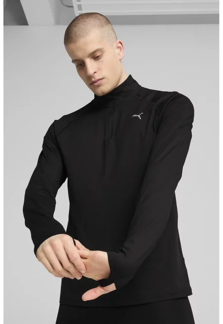 Суитшърт Velocity Cloudspun за бягане с къс цип