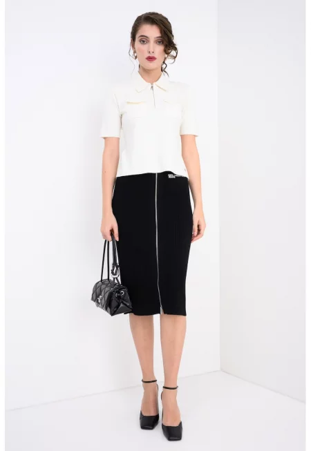 Тениска с пришит джоб - Бежов