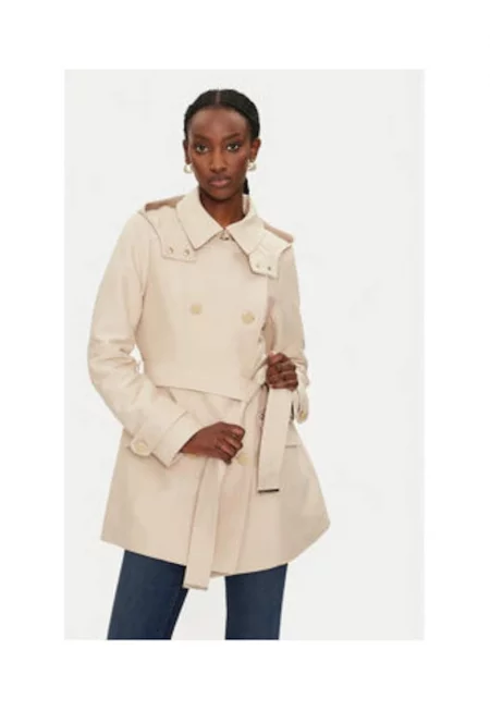 Тренчкот  дамски - бежов - полиестер - памук - полиамид -
