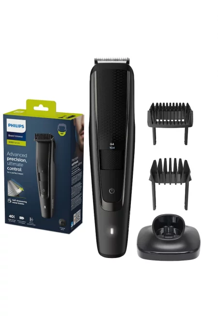 Тример за брада  BT5515/20 - Остриета от неръждаема стомана 0 -4-20 мм - Използване със и без кабел - 90 минути - 2 гребена - Стойка за зареждане  ...